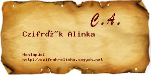Czifrák Alinka névjegykártya